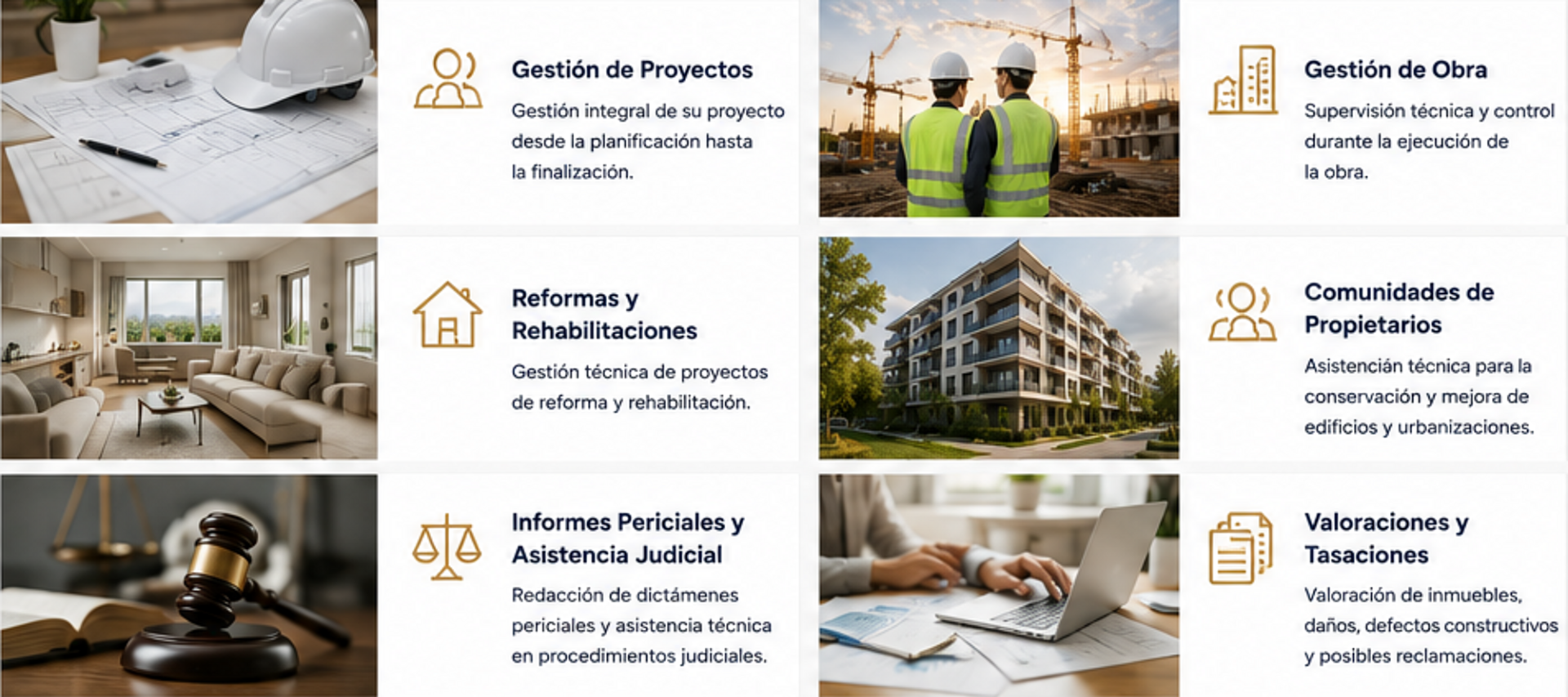 Gestión y dirección de obras, perito construcción